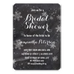 Modern winter snowflakes chalkboard bridal shower card