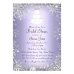 Monogram Wedding Cake Purple Bridal Shower Invite