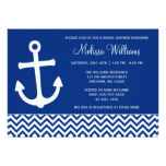 Nautical Anchor Chevron Navy Blue Bridal Shower Card