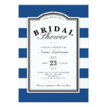 Nautical Blue Striped Stylish Bridal Shower Invite
