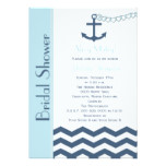 Nautical Bridal Shower Invitation, Blue Card