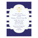 Nautical Monogram Couples Wedding Bridal Shower Card