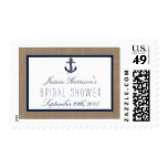 Nautical Navy Anchor Beach Bridal Shower Postage