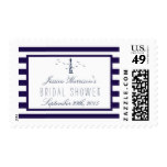 Nautical Navy Stripe Lighthouse Bridal Shower Stamp