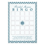 Nautical Rudder Zigzag Bridal Shower Bingo Cards