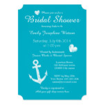 Nautical turquoise blue bridal shower invitations