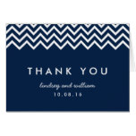 Navy and White Chevron Wedding Thank You Cards