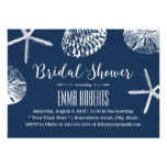 Navy Blue Beach Theme Seashells Bridal Shower Card