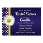 Navy Blue YellowDaisy Bridal Shower Invitation