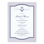 Navy Nautical Anchor and Stripes Bridal Shower Card