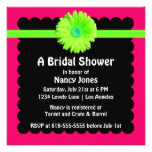 Neon Green and Pink Bridal Shower Invitation