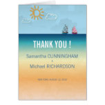 Ocean Sand Beach Theme Wedding Thank You Card