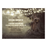 old oak tree twinkle lights bridal shower card