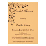 Orange Floral Bridal Shower Invitation