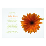Orange Gerbera Daisy Bridal Shower Invitation