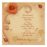 Orange Rose in the Fall Bridal Shower Invitation