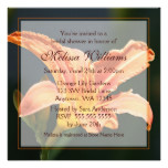 Orange Tiger Lily Bridal Shower Invitations