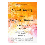 Orange watercolor bridal shower invitations