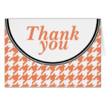 Orange & White Houndstooth custom Thank You card