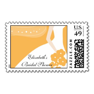 Orange / White Modern Bride Bridal Shower Stamp