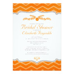 Orange Zigzag Bridal Shower Invitations