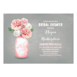 Painted mason jar rustic bridal shower invitations