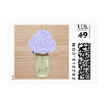 Pale Blue Hydrangea & Mason Jar Bridal Shower Postage Stamp