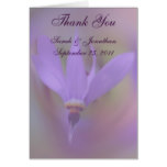 Pale Purple Flower Wedding Photo Thank You Card