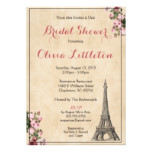 Paris Bridal Shower Invitation - Pink Floral