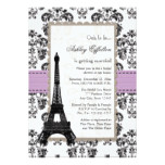 Parisian Lilac and Black Bridal Shower Invitations