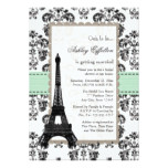 Parisian Mint and Black Bridal Shower Invitations