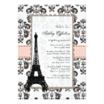 Parisian Pink Black Bridal Shower Invitations