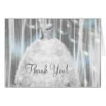 Party Dress White Quinceanera Thank You Cards