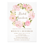 Peonies Wreath Bridal Luncheon Invitation