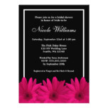 Pink and Black Daisy Bridal Shower Card