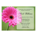 Pink and Green Gerbera Daisy Bridal Shower Card