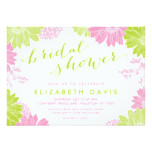 Pink and Green Modern Floral Bridal Shower Card
