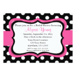 Pink Black Polka Dot Bridal or Baby Shower Invite