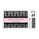 Pink Damask Bridal Shower Wedding Stamps