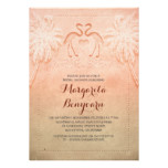 pink flamingo beach bridal shower invitations