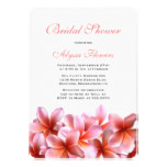 Pink Floral Bridal Shower Tropical Plumeria Card