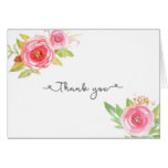 Pink Floral Bridal Shower Wedding Thank you notes