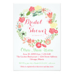 Pink Floral Circle Wreath-3x5 Bridal Shower Invite
