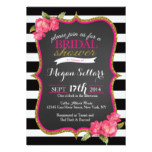 Pink Gold Black White Bridal Shower Invitation