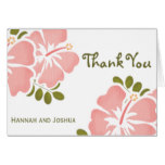 Pink Hibiscus Wedding Thank You Notes Cards