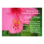 Pink Hisbiscus Flower Bridal Shower Invitation