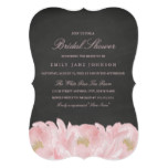 Pink Peony Chalkboard Bridal Shower Invitation