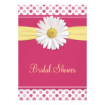 Pink Polka Dot Daisy Bridal Shower Invitation