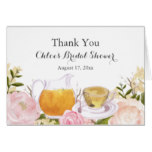 Pink Rose Teacup Bridal Shower Thank You Card