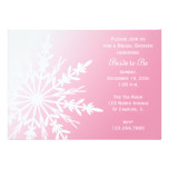 Pink Snowflake Winter Bridal Shower Card